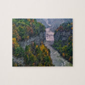 USA, New York, Letchworth State Park. de rivier en Legpuzzel (Horizontaal)