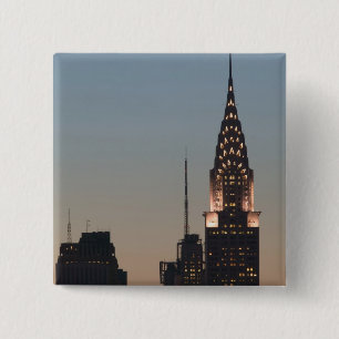USA, New York, New York City, Manhattan: 3 Vierkante Button 5,1 Cm