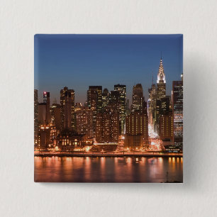 USA, New York, New York City, Manhattan: antenne Vierkante Button 5,1 Cm