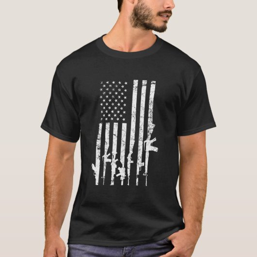 USA noodlijdende vlag Pistolen Pro Pistool 2e ADT  T-shirt (Voorkant)