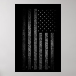USA Noodtekst  Grunge Amerikaanse vlag Poster