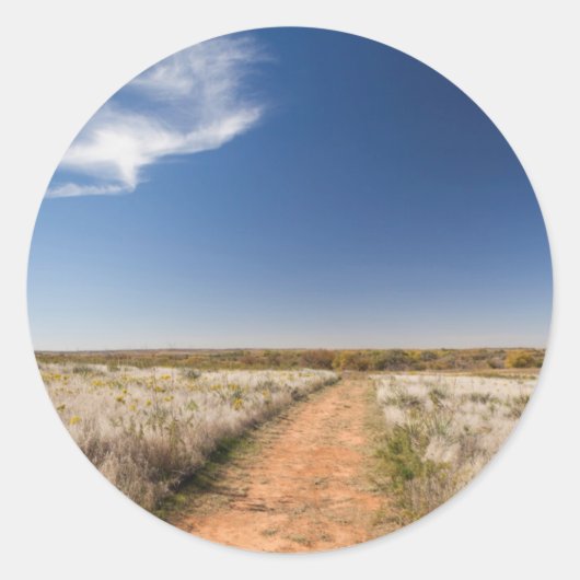 USA, Oklahoma, Black Kettle National Grasslands Ronde Sticker (Voorkant)