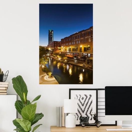 USA, Oklahoma, Oklahoma City, Bricktown Poster (Thuiskantoor)