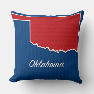 USA Oklahoma State Patriotic Stars and Stripes Map Kussen