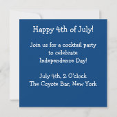 USA Onafhankelijkheidsdag 4 juli aangepaste uitnod Kaart (Achterkant)