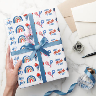 USA Onafhankelijkheidsdag Cadeauverpakkingspatroon Cadeaupapier