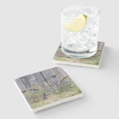 USA, Oregon, Bend. Een vervallen oude fiets Stenen Onderzetter (Zijkant)