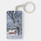 USA, Oregon, Clackamas County. Vers sneeuwdeksel Sleutelhanger (achterkant)