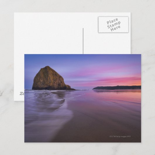 USA, Oregon, Clatsop County, Haystack Rock en Briefkaart (Voorkant / Achterkant)