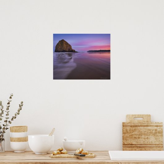 USA, Oregon, Clatsop County, Haystack Rock en Poster (Keuken)