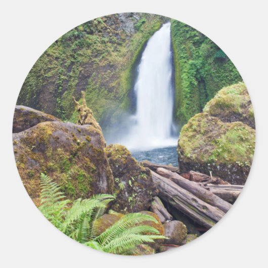 USA, Oregon, Columbia River Gorge, Wahclella Ronde Sticker (Voorkant)