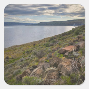 USA, Oregon, Gilliam County, Columbia River Vierkante Sticker
