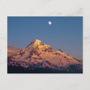 USA, Oregon, Mt Hood. Sunset creëer alpenglow Briefkaart