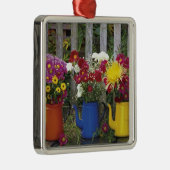 USA, Oregon, Portland. Antiek enamelware Metalen Ornament (Rechts)