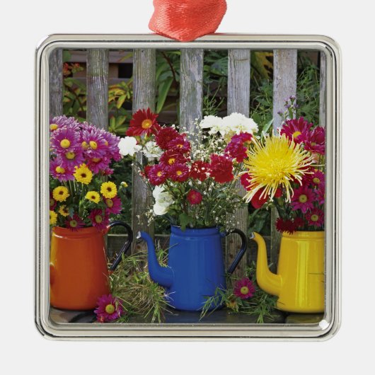 USA, Oregon, Portland. Antiek enamelware Metalen Ornament (Voorkant)