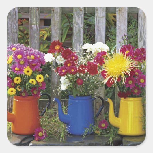 USA, Oregon, Portland. Antiek enamelware Vierkante Sticker (Voorkant)