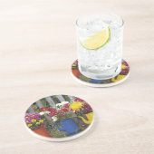 USA, Oregon, Portland. Antiek enamelware Zandsteen Onderzetter (Zijkant)