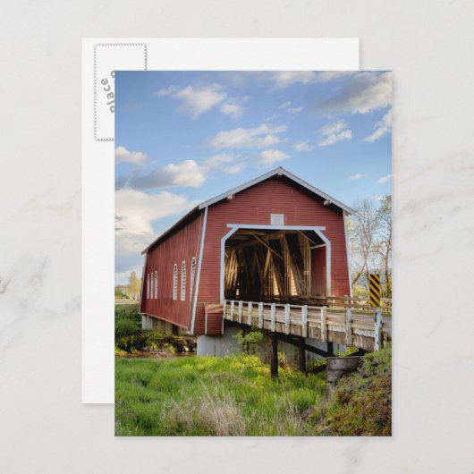 USA, Oregon, Scio, Shimanek Bridge Briefkaart (Voorkant / Achterkant)