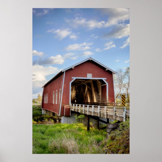 USA, Oregon, Scio, Shimanek Bridge Poster (Voorkant)