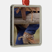 USA, Oregon, Seneca, Ponderosa Ranch. Cowboy Metalen Ornament (Rechts)