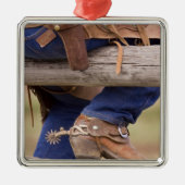 USA, Oregon, Seneca, Ponderosa Ranch. Cowboy Metalen Ornament (Voorkant)