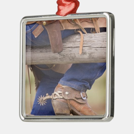 USA, Oregon, Seneca, Ponderosa Ranch. Cowboy Metalen Ornament (Links)