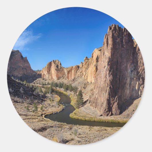 USA, Oregon, Smith Rock State Park Ronde Sticker (Voorkant)