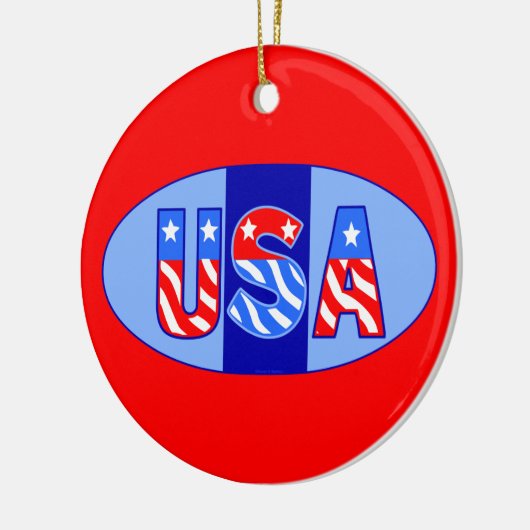 USA Oval Keramisch Ornament (Links)