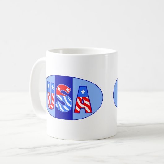 USA Oval Koffiemok (Voorkant links)