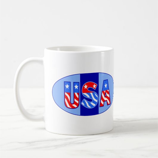USA Oval Koffiemok (Links)