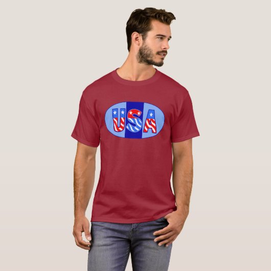USA Oval T-Shirt (Voorkant volledig)