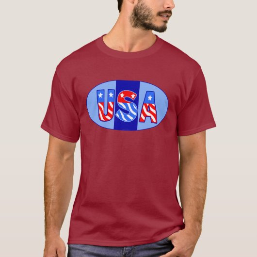 USA Oval T-Shirt (Voorkant)