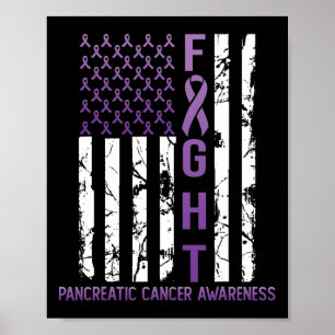 USA Paarse Vlag Maand November Pancreaskanker A Poster