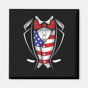 Usa Pak Tuxedo Patriottisch 4 juli Vlag Amerika Magneet