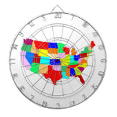 USA Patchwork Map Dartbord (Voorkant)