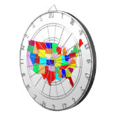 USA Patchwork Map Dartbord (Voorkant Rechts)