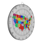 USA Patchwork Map Dartbord (Voorkant Links)
