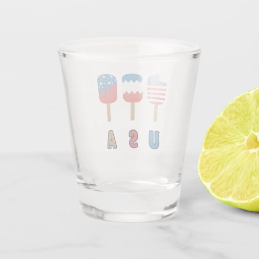 USA Patriot Juli 4th Independence Day Popsicles Shot Glas (Achterkant)