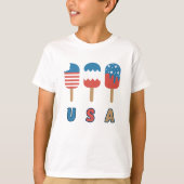 USA Patriot Juli 4th Independence Day Popsicles T-shirt (Voorkant)
