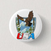 USA Patriot logo Ronde Button 3,2 Cm (Voorkant)