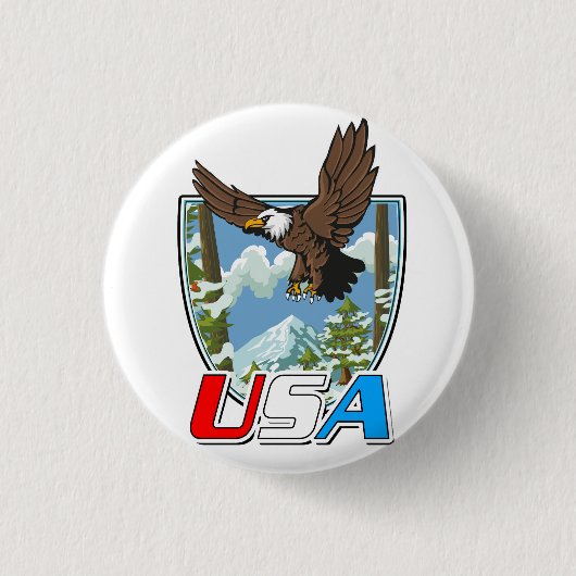 USA Patriot logo Ronde Button 3,2 Cm (Voorkant)