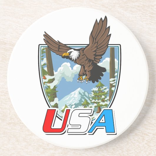 USA Patriot logo Zandsteen Onderzetter (Voorkant)