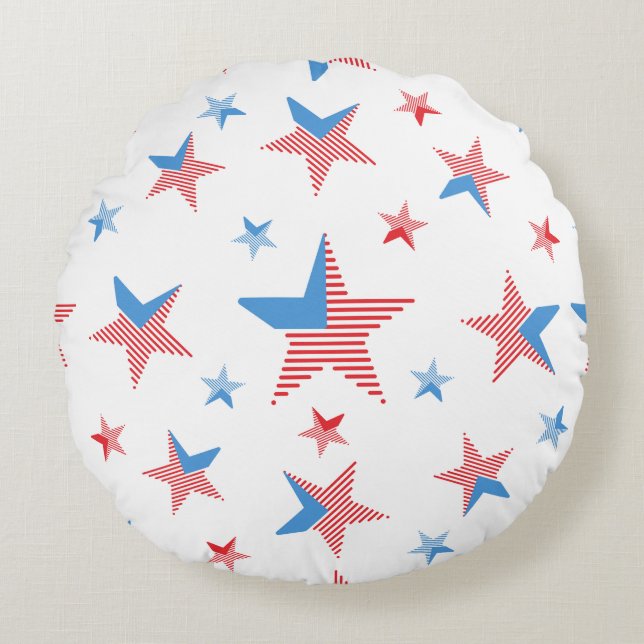 USA Patriot Rond Kussen (Voorkant)