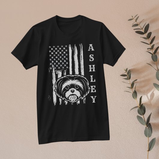 USA Patriot Shih tzu Dog US Pet T-shirt