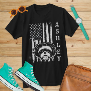USA Patriot Shih tzu Dog US Pet T-shirt