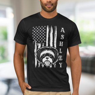 USA Patriot Shih tzu Dog US Pet T-shirt