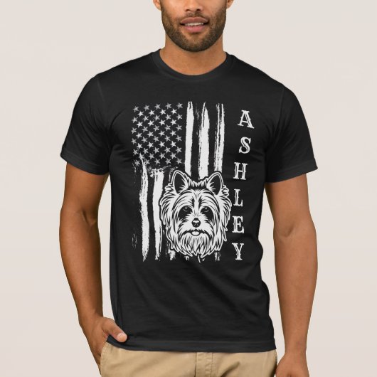 USA Patriot Yorkshire Terrier Dog US Pet T-shirt (Voorkant)