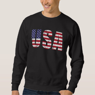 USA Patriotic American Flag Proud American Font 4t Trui