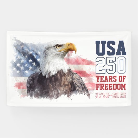 USA Patriotic America's 250th Anniversary Party Spandoek (Horizontaal)