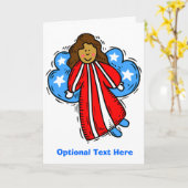 USA-Patriotic Angel Kaart (Gele Bloem)